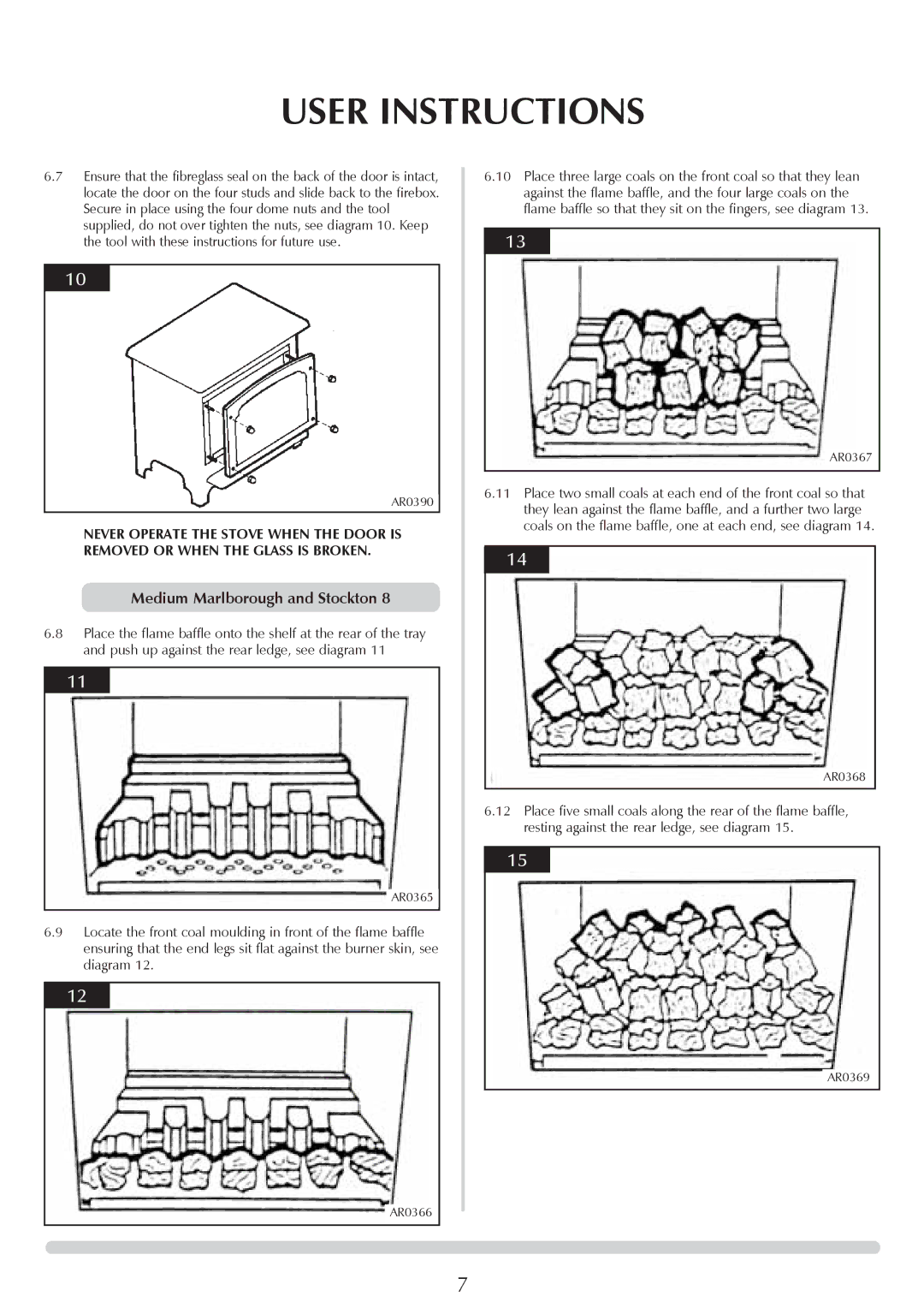 Stovax Coal Effect Stove Range manual Medium Marlborough and Stockton 