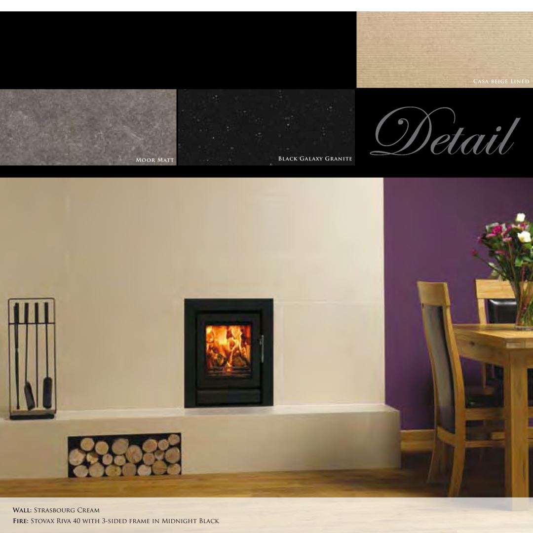 Stovax Exclusive Fireplace manual Detail, The Beauty Is In The, Wall Strasbourg Cream, Casa Beige Lined, Moor Matt 