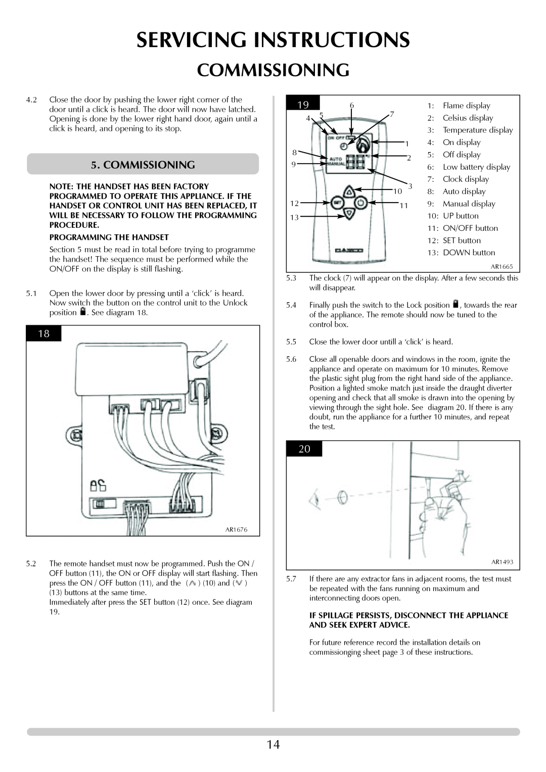 Stovax F40 manual Servicing Instructions, Commissioning 