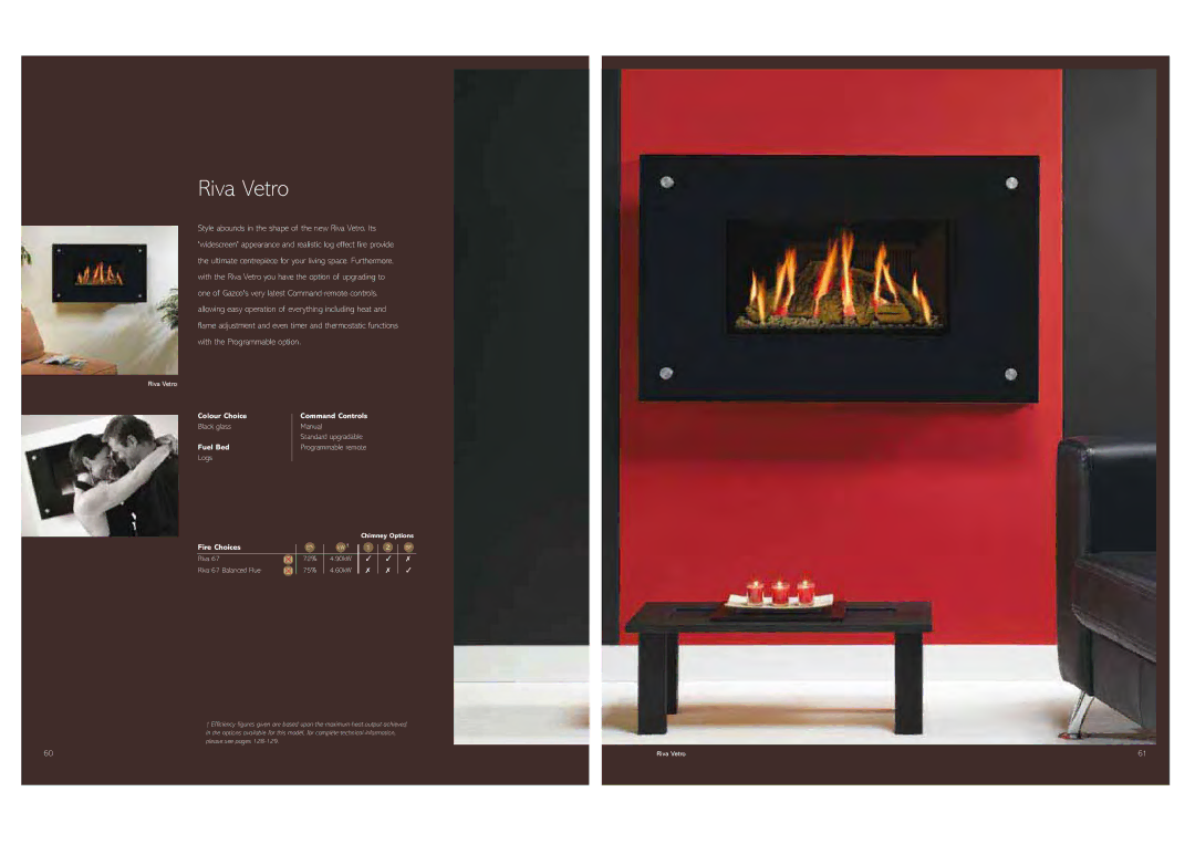 Stovax Gas and Electric Fires brochure Riva Vetro, Logs 