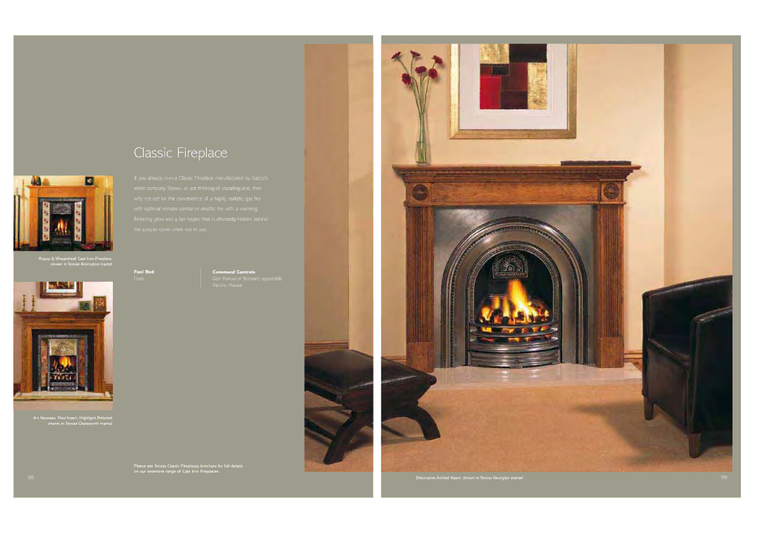 Stovax Gas and Electric Fires brochure Classic Fireplace, Electric Manual 