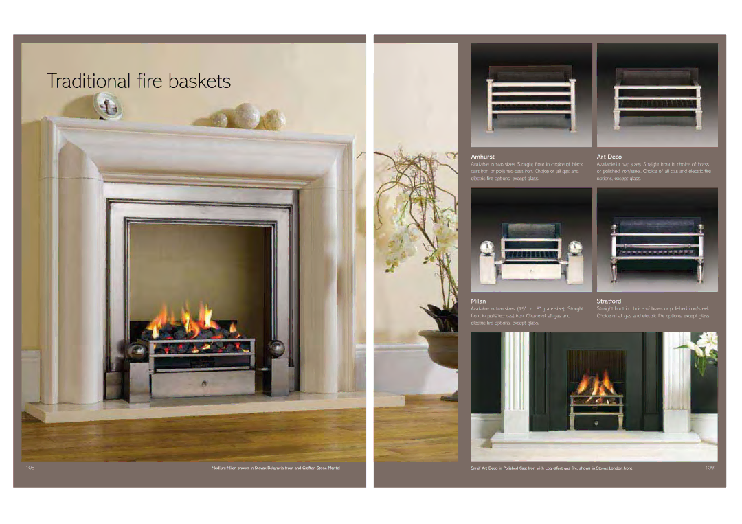 Stovax Gas and Electric Fires brochure Traditional fire baskets 