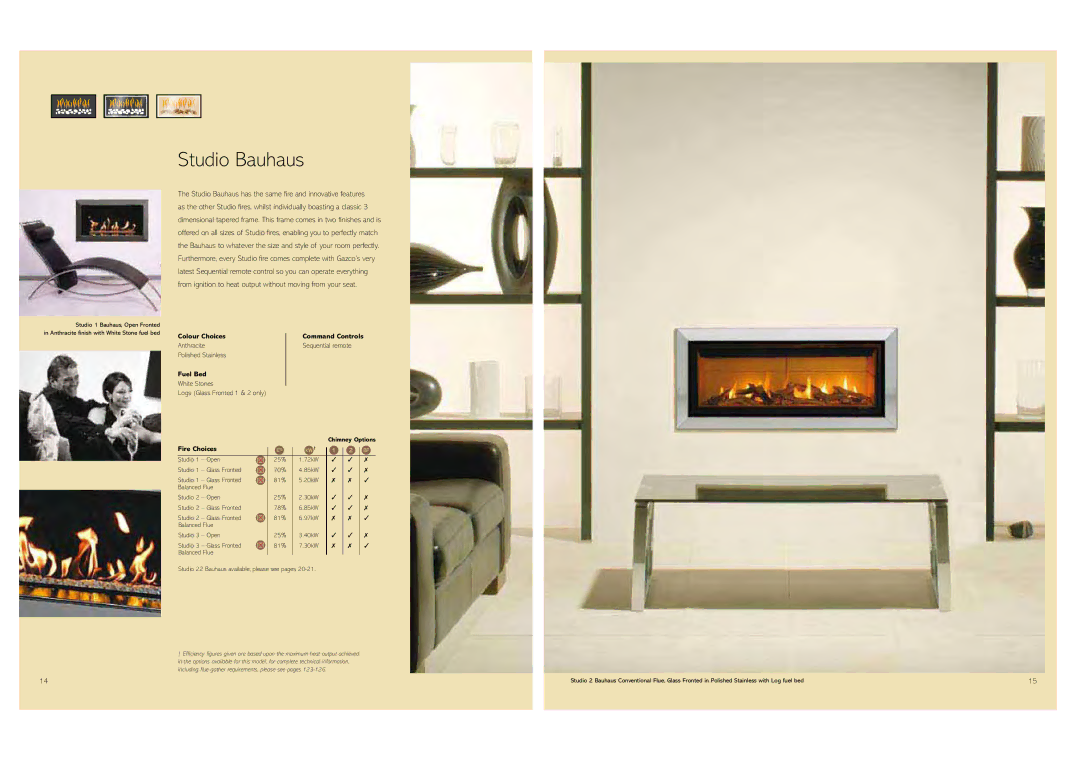 Stovax Gas and Electric Fires brochure Studio Bauhaus 