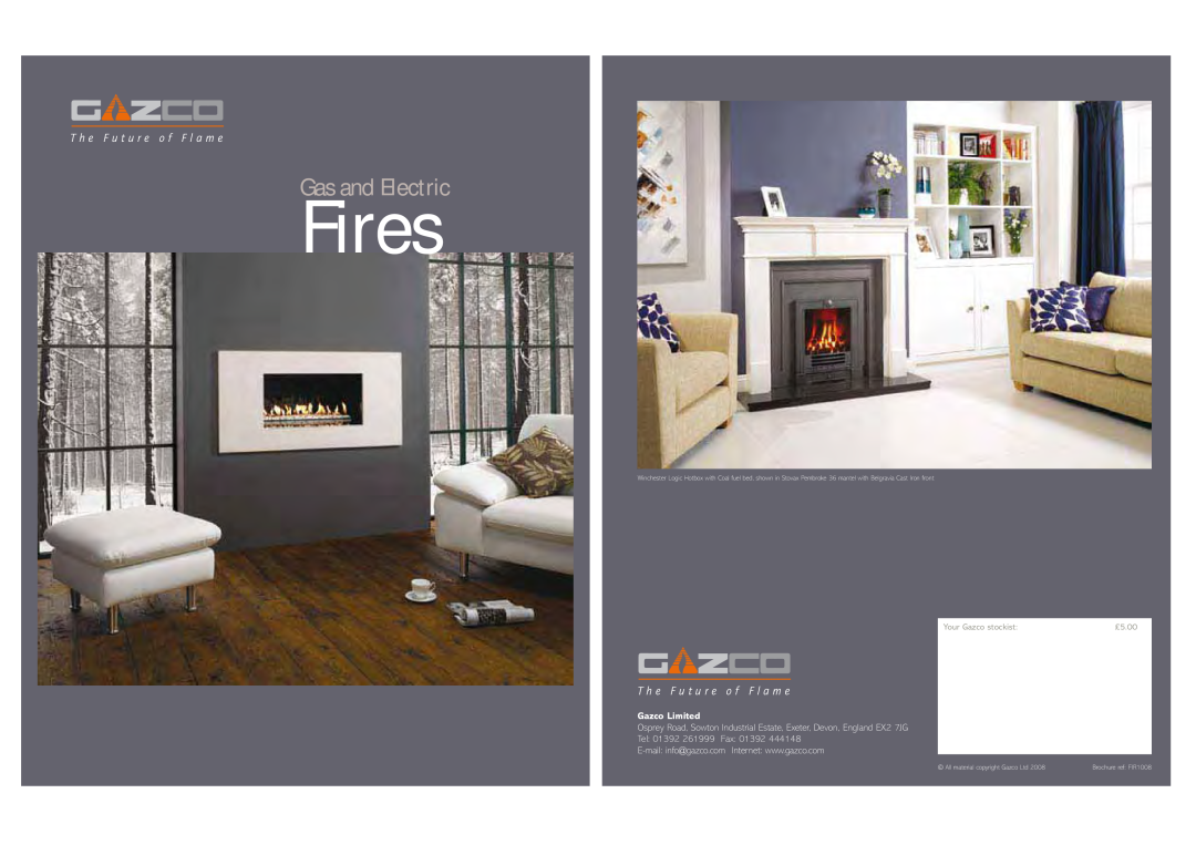 Stovax Gas and Electric Fires brochure Gazco Limited, Tel: 01392 261999 Fax: 01392, Your Gazco stockist, £5.00 