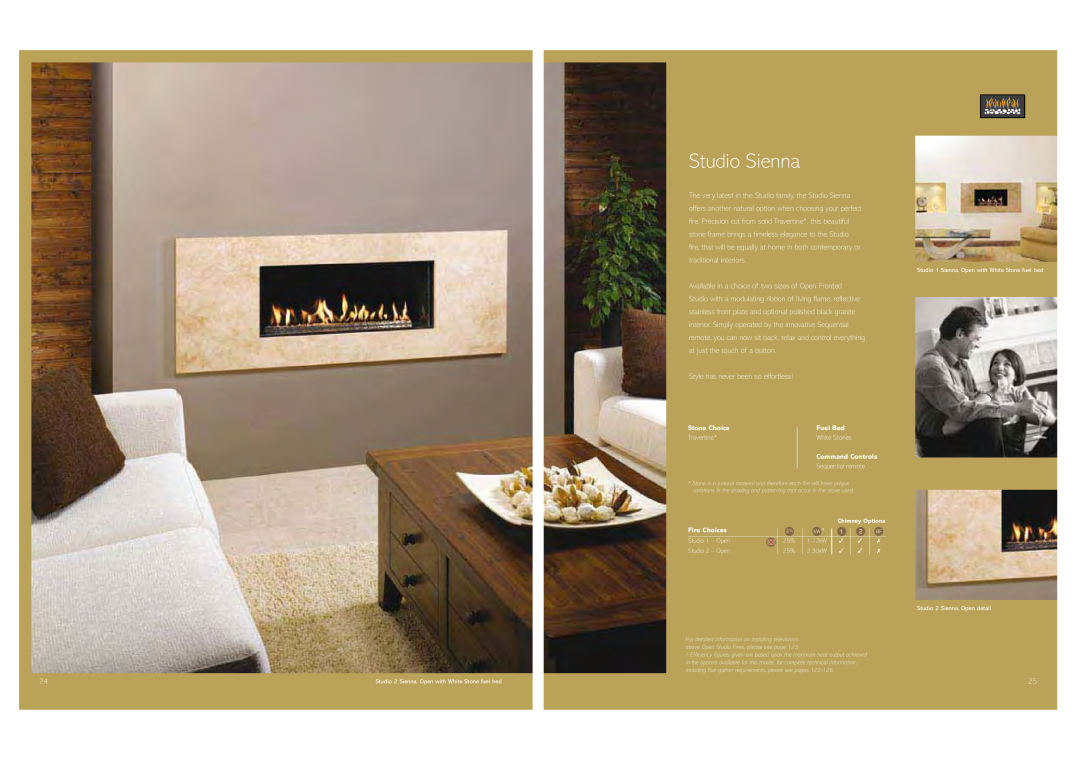 Stovax Gas and Electric Fires brochure Studio Sienna 