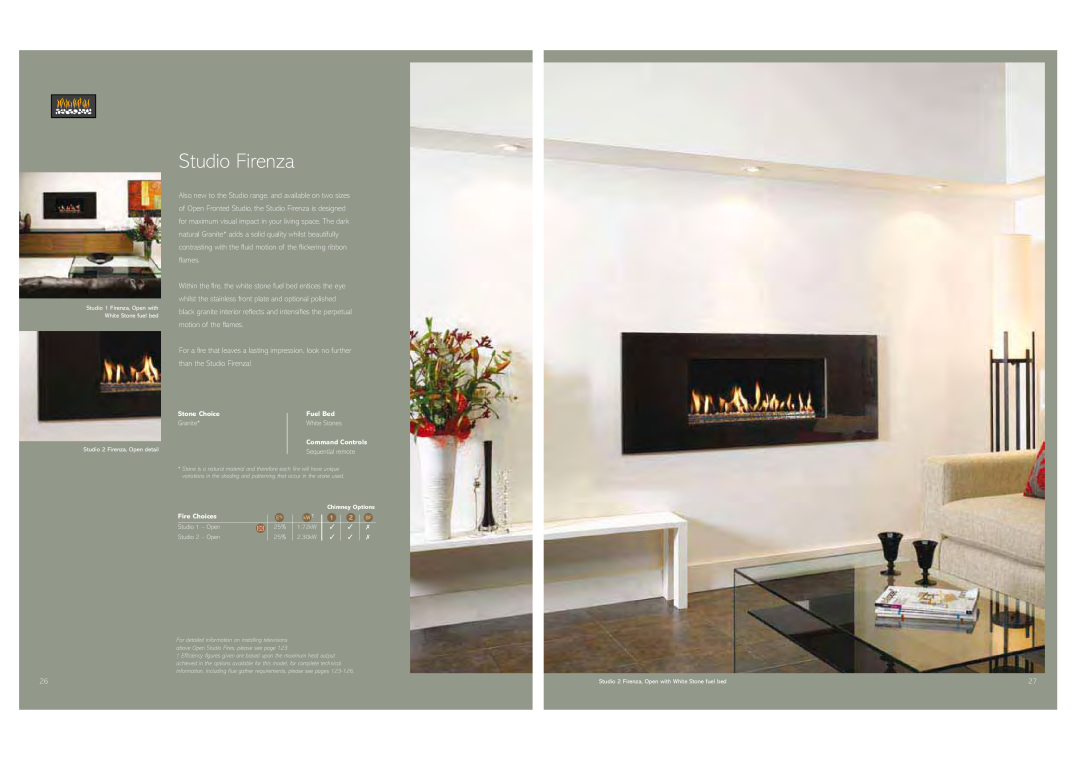 Stovax Gas and Electric Fires brochure Studio Firenza 