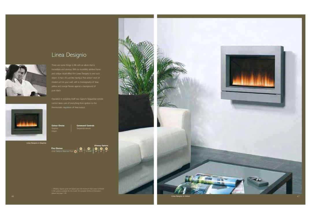 Stovax Gas and Electric Fires brochure Linea Designio 