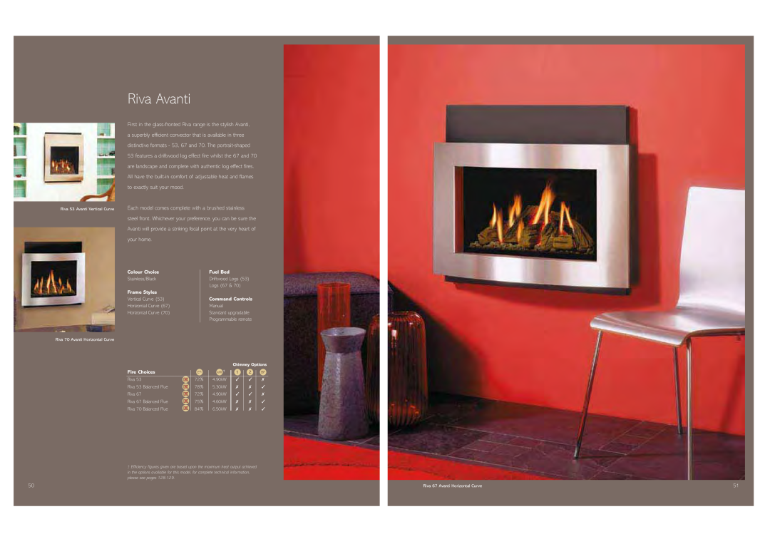 Stovax Gas and Electric Fires brochure Riva Avanti 