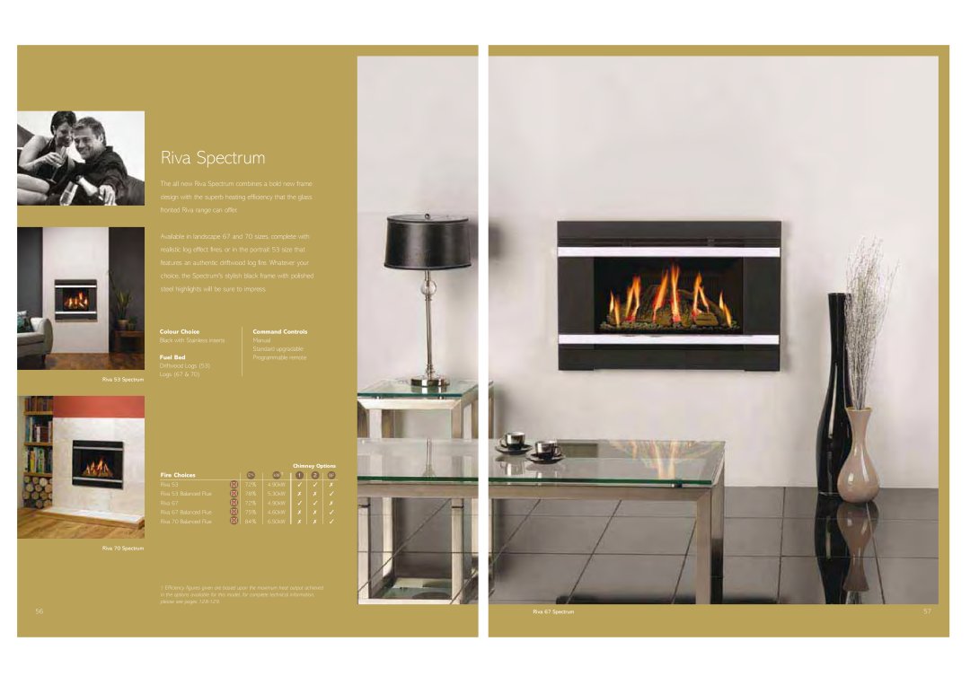 Stovax Gas and Electric Fires brochure Riva Spectrum 