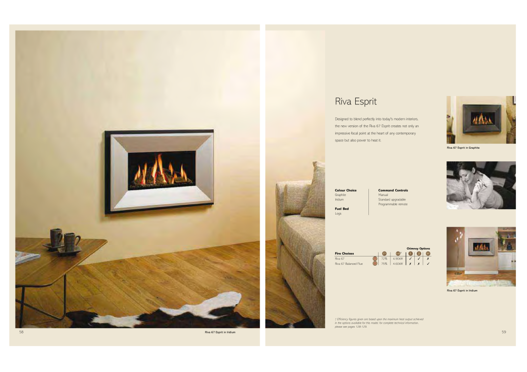 Stovax Gas and Electric Fires brochure Riva Esprit 