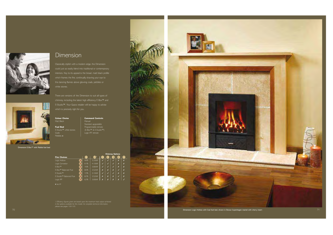 Stovax Gas and Electric Fires brochure Dimension 
