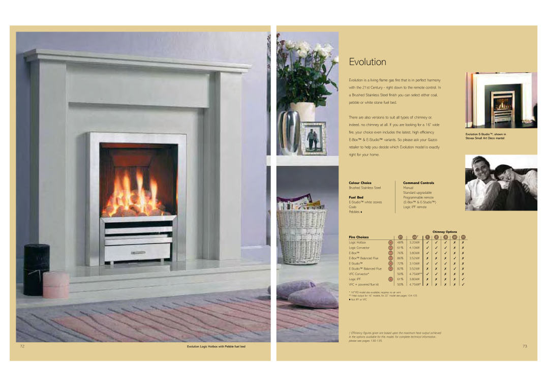 Stovax Gas and Electric Fires brochure Evolution 
