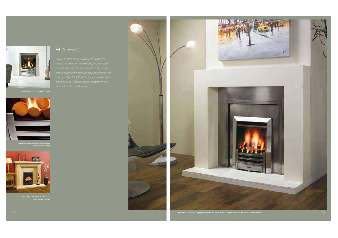 Stovax Gas and Electric Fires brochure Arts contd 