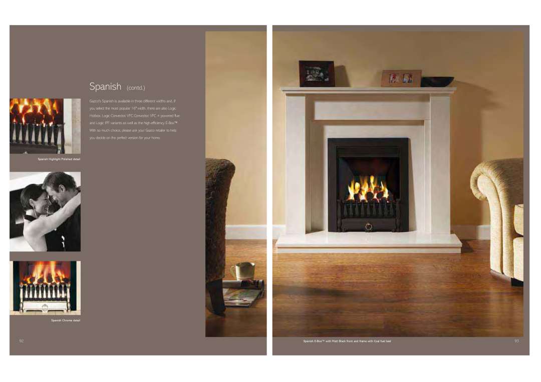 Stovax Gas and Electric Fires brochure Spanish contd 