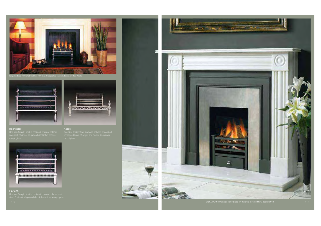 Stovax Gas and Electric Fires brochure Rochester, Ascot, Harlech, except glass 