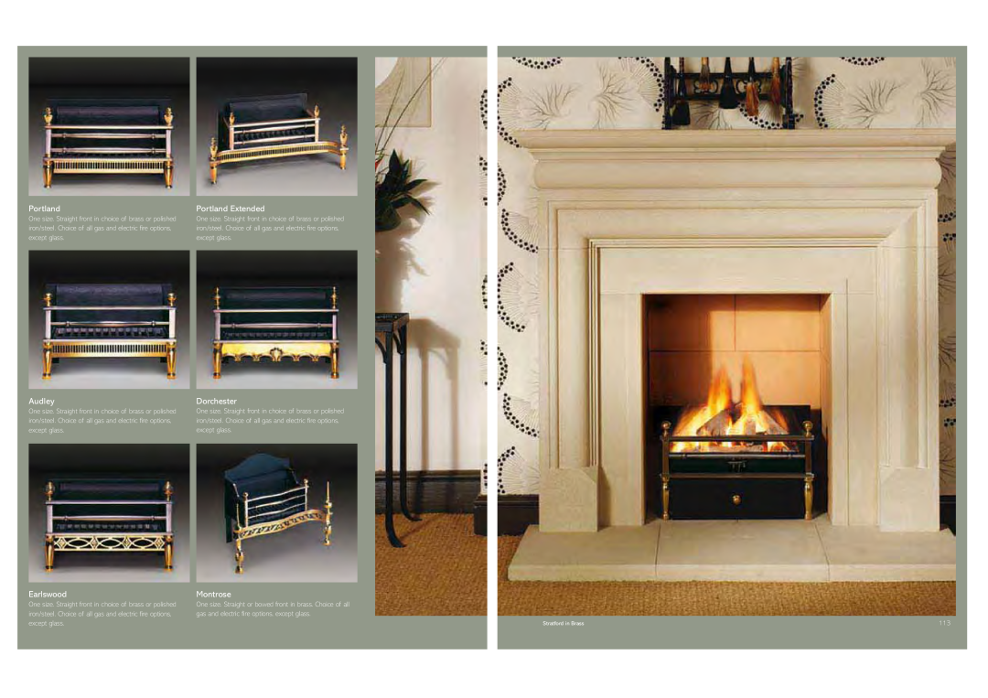 Stovax Gas and Electric Fires brochure Audley, Earlswood, Portland Extended, Dorchester, Montrose 