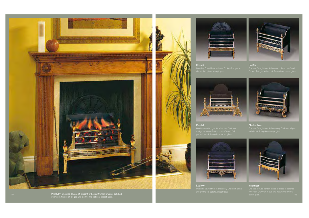 Stovax Gas and Electric Fires brochure Kennet, Kendal, Ludlow, Halifax, Cheltenham, Inverness 