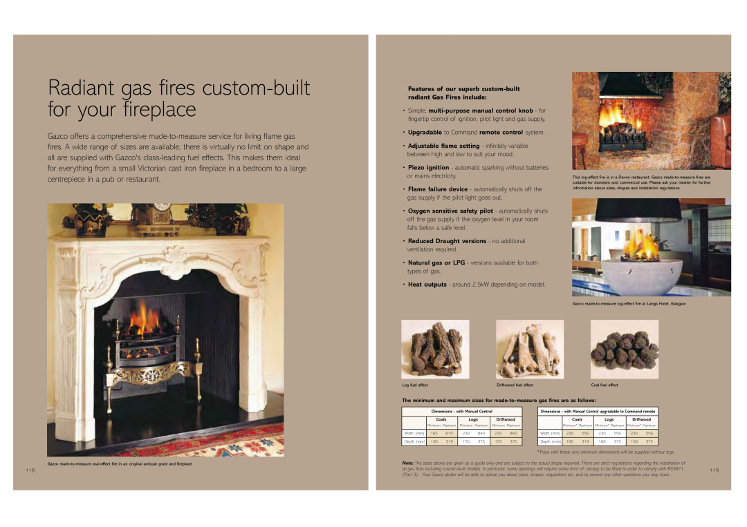 Stovax Gas and Electric Fires brochure Radiant gas fires custom-builtfor your fireplace 
