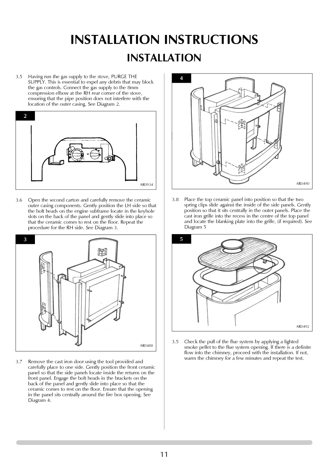 Stovax Gazco Ceremica Log Effect Stove Range manual AR0934 