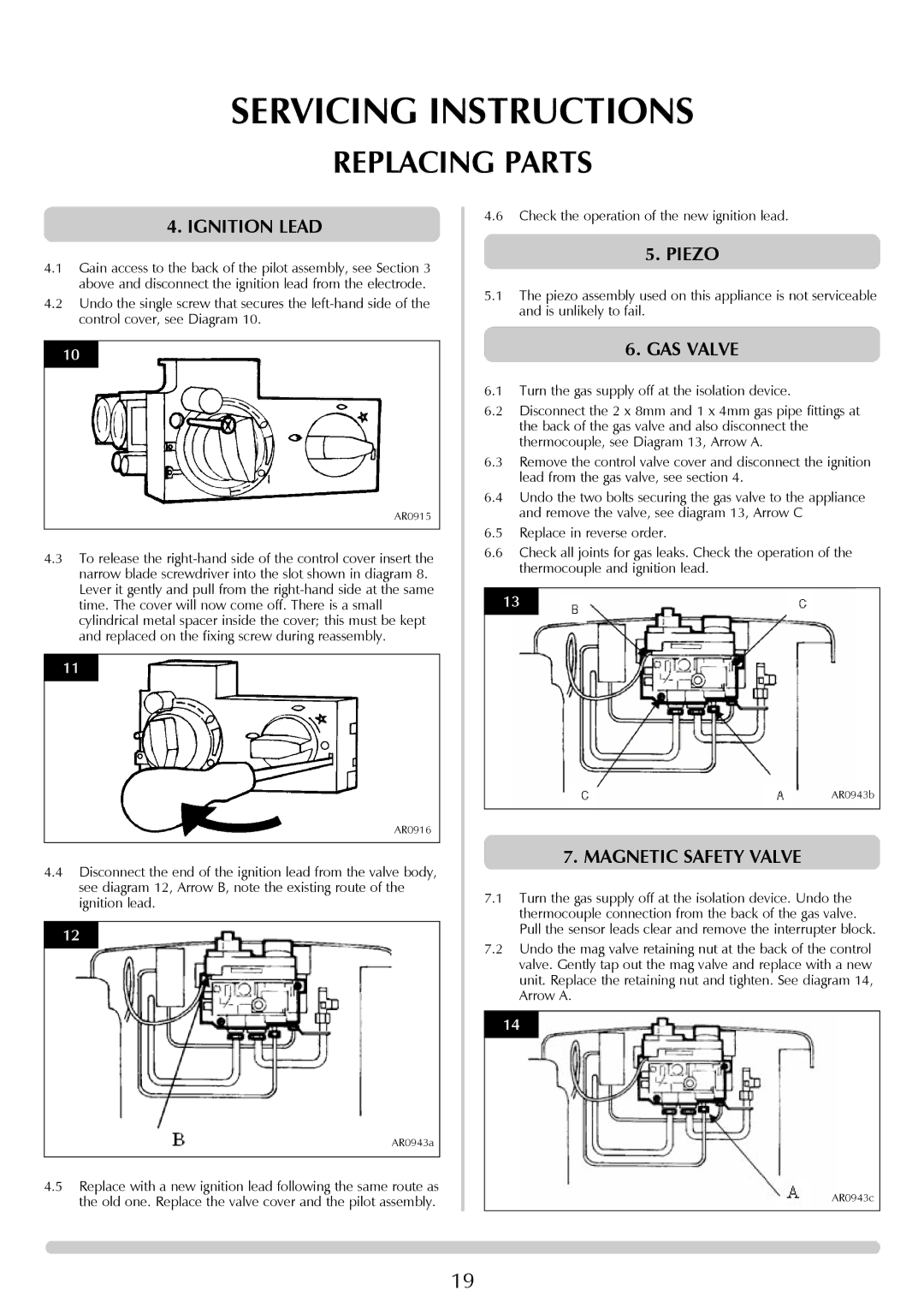 Stovax Gazco Ceremica Log Effect Stove Range manual Ignition Lead, Piezo, GAS Valve, Magnetic Safety Valve 