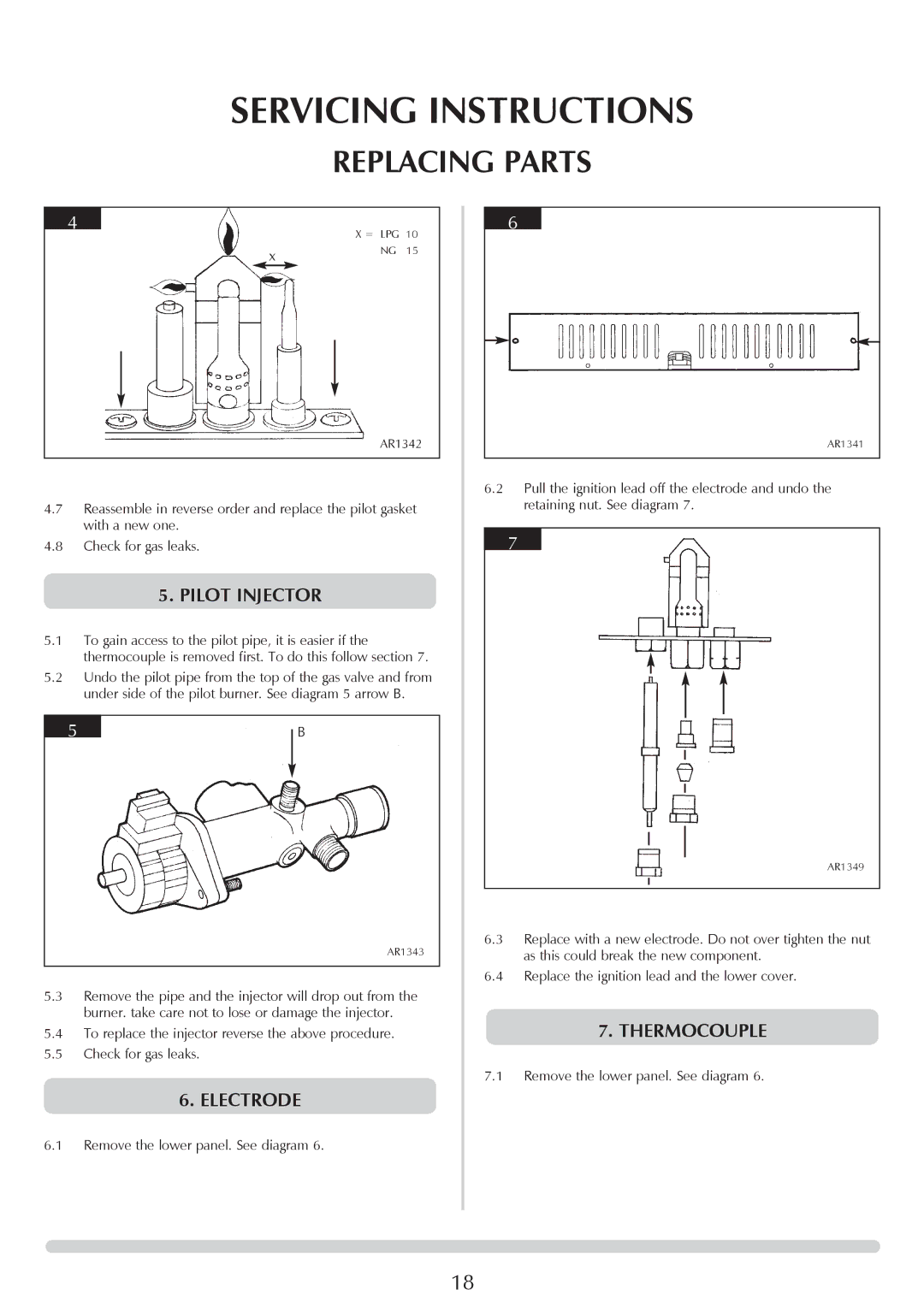 Stovax GAZCO Linea Balanced Flue Convector Fire manual Pilot Injector, Electrode, Thermocouple 