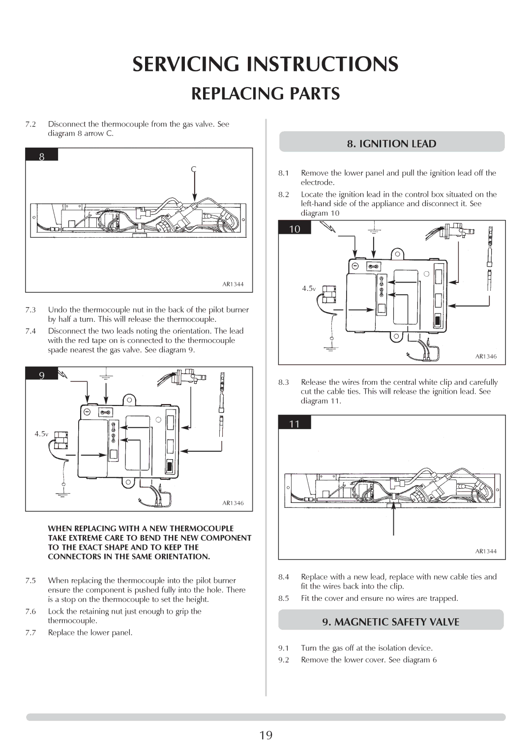 Stovax GAZCO Linea Balanced Flue Convector Fire manual Ignition Lead, Magnetic Safety Valve 