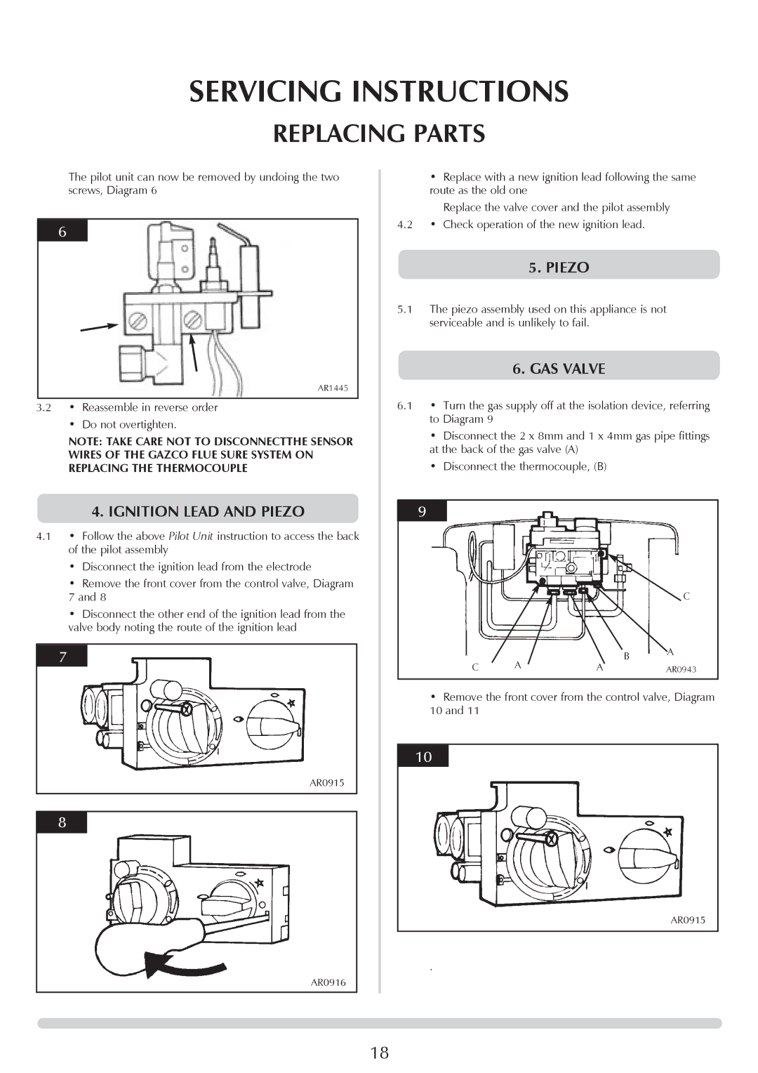 Stovax Huntingdon 30 manual Ignition Lead and Piezo, GAS Valve 