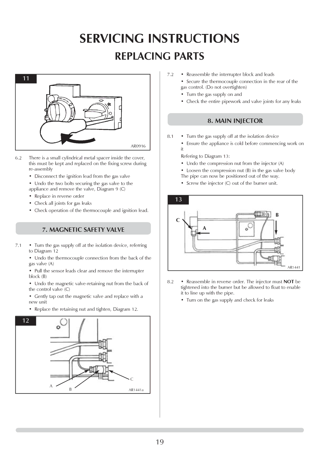 Stovax Huntingdon 30 manual Magnetic Safety Valve, Main Injector 