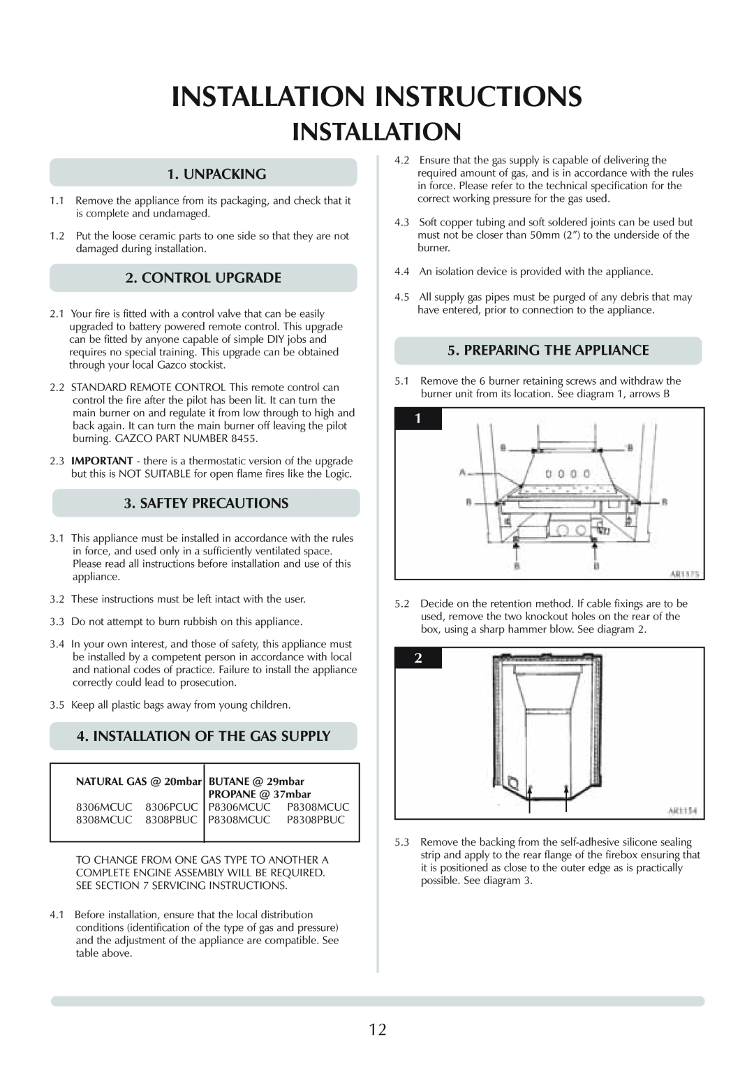 Stovax Logic Hotbox & Convector Fire manual Installation Instructions, Unpacking, Control Upgrade, Saftey Precautions 