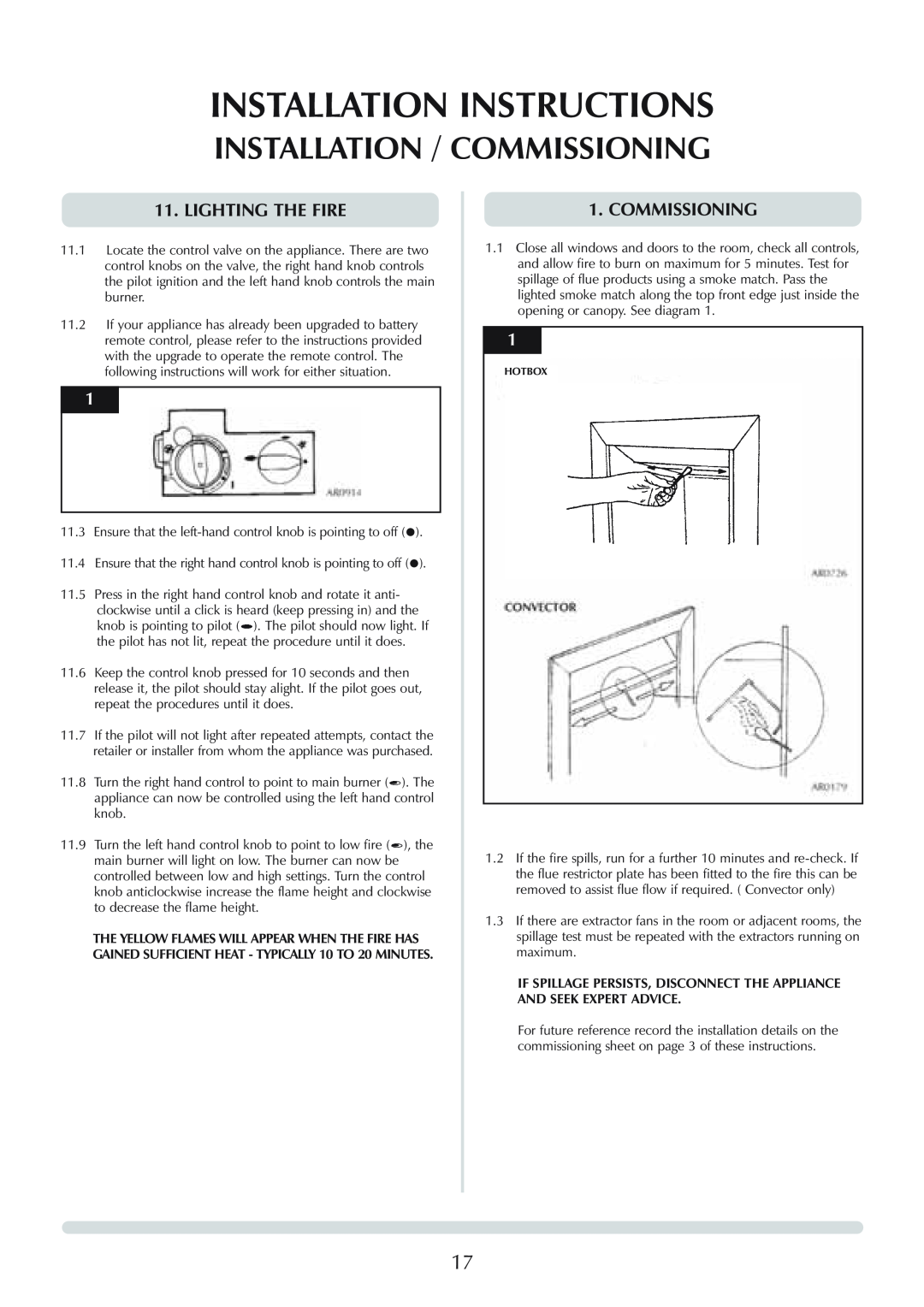 Stovax Logic Hotbox & Convector Fire manual Installation / Commissioning, Installation Instructions, Lighting The Fire 