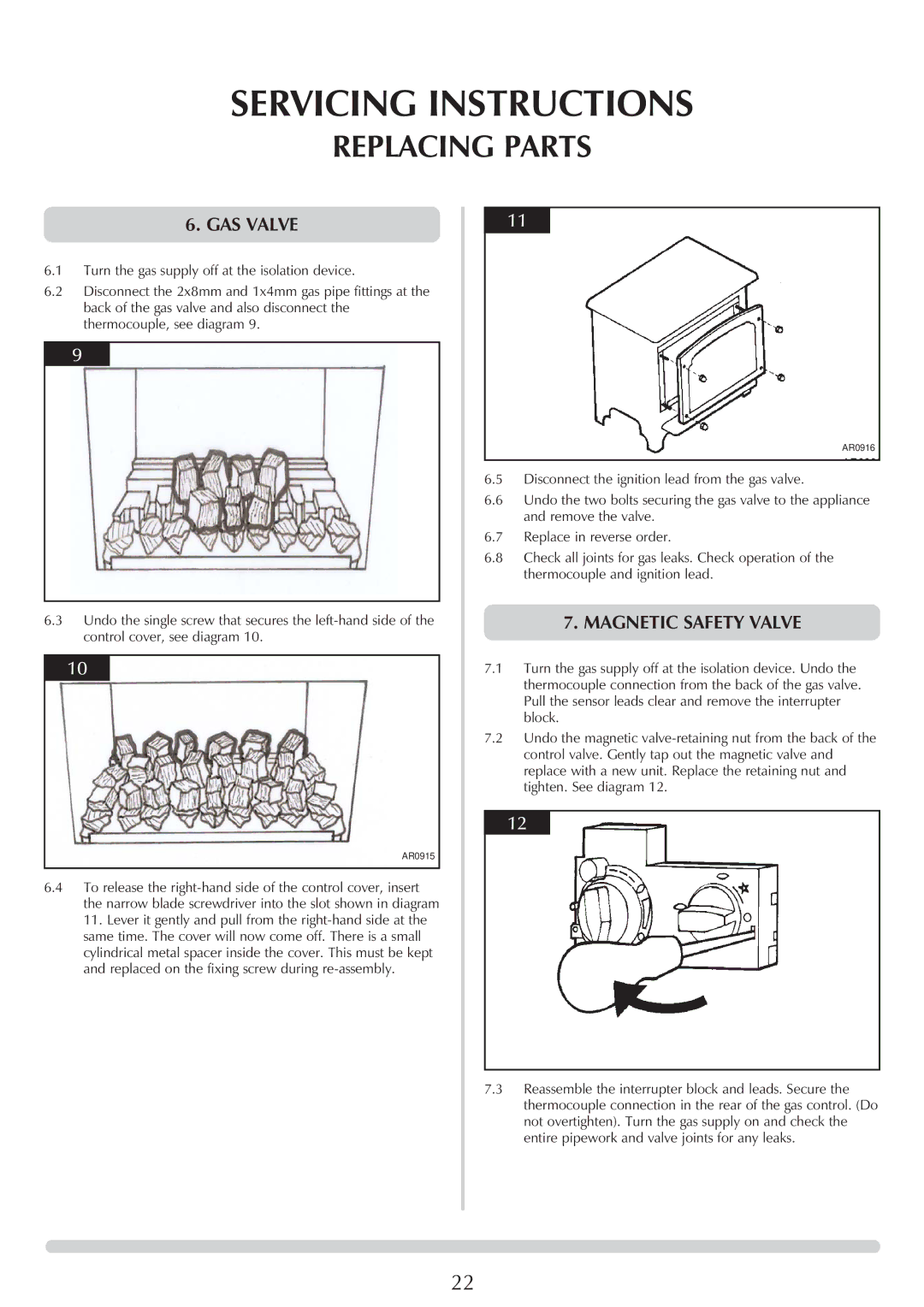 Stovax P8564, Marlborough 8560, Stockton 8573, P8574, P8568, P8573, P8560 manual GAS Valve, Magnetic Safety Valve 