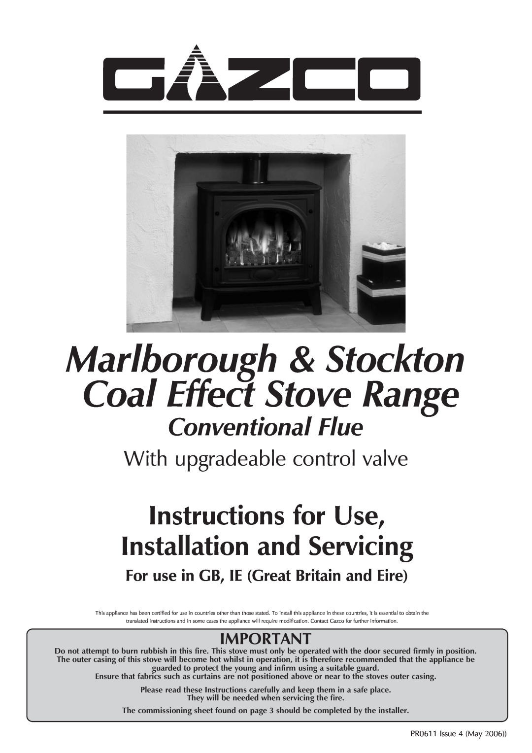Stovax Stockton 8573, Marlborough 8560, P8564, 8574 manual Marlborough & Stockton Coal Effect Stove Range, Conventional Flue 