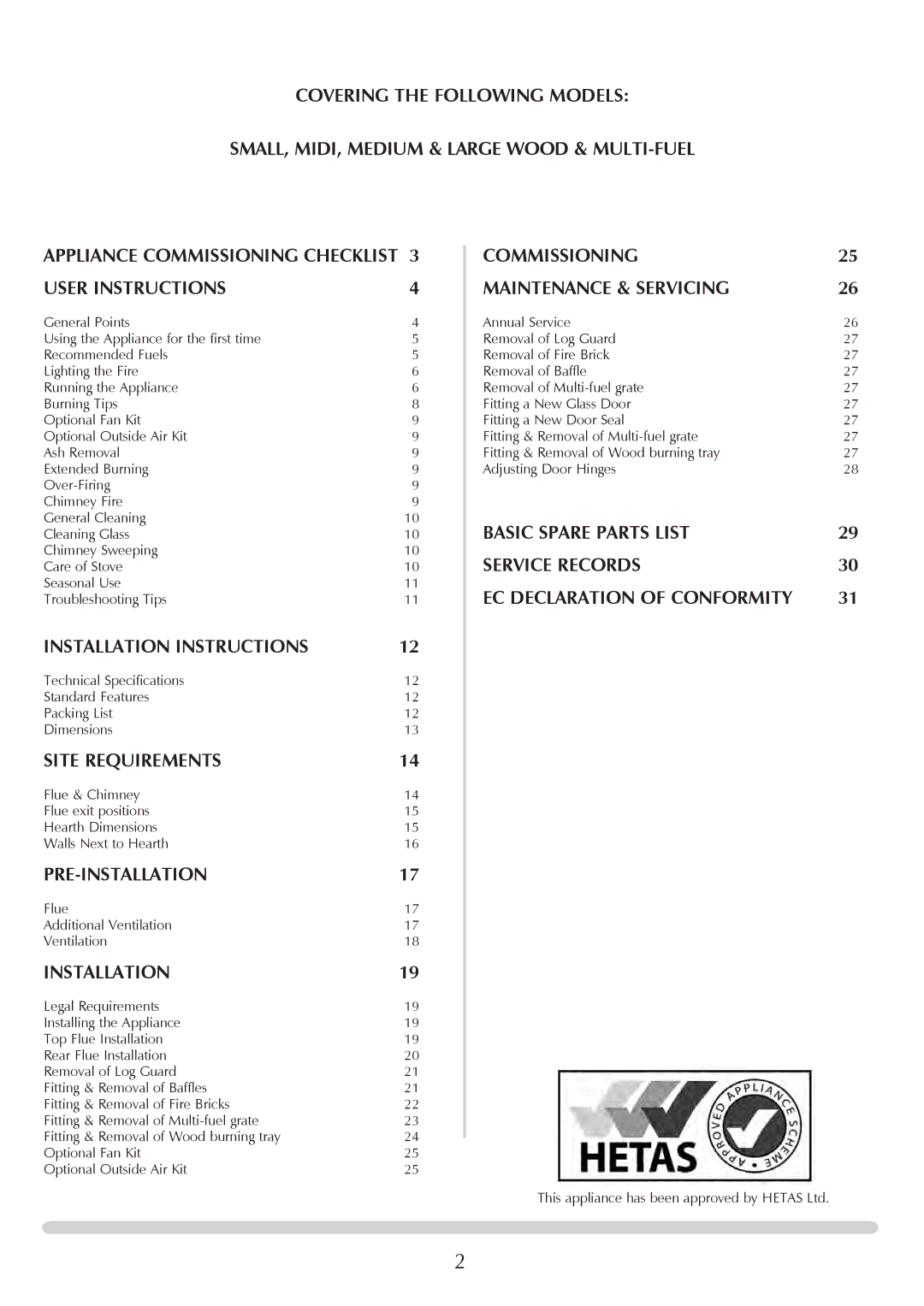 Stovax Small Wood & Multi-fuel, Midi Wood & Multi-fuel manual Installation Instructions, Site Requirements, Pre-Installation 