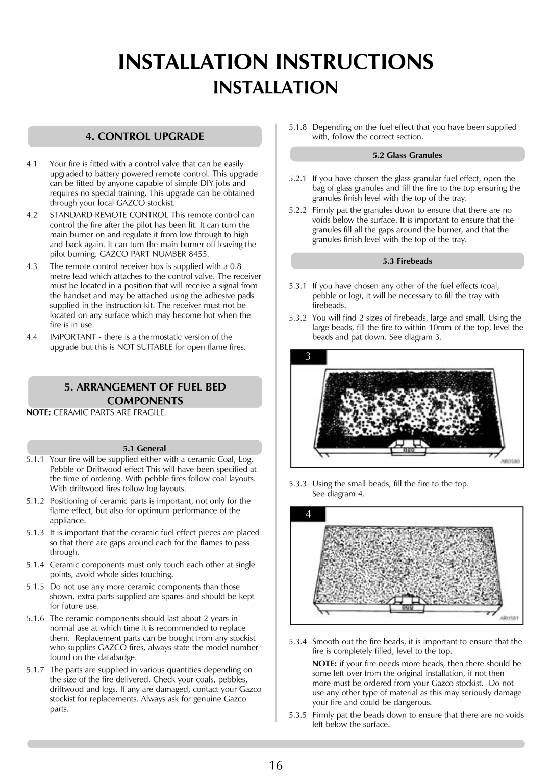 Stovax (P)8120**UC, (P)8136**UC, (P)8144**UC, (P)8143**UC, (P)8135**UC, (P)8128**UC manual Arrangement of Fuel BED Components 