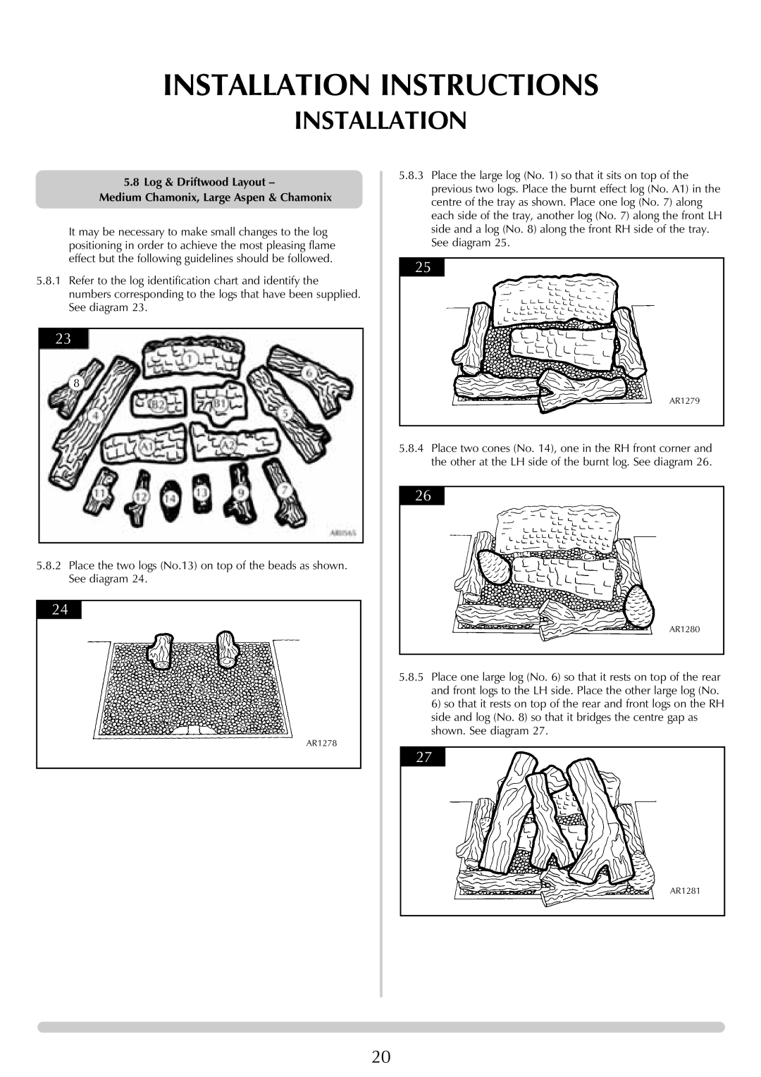 Stovax (P)8135, (P)8143, (P)8119, (P)8127, (P)8136, (P)8144, (P)8120, (P)8128 manual AR1278 