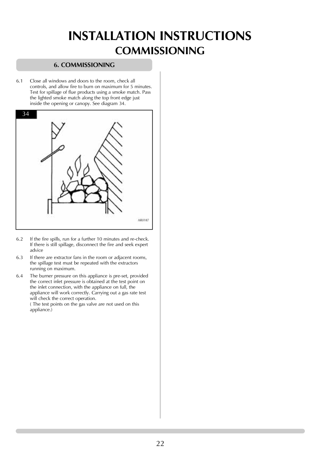 Stovax (P)8135, (P)8143, (P)8119, (P)8127, (P)8136, (P)8144, (P)8120, (P)8128 manual Commissioning 