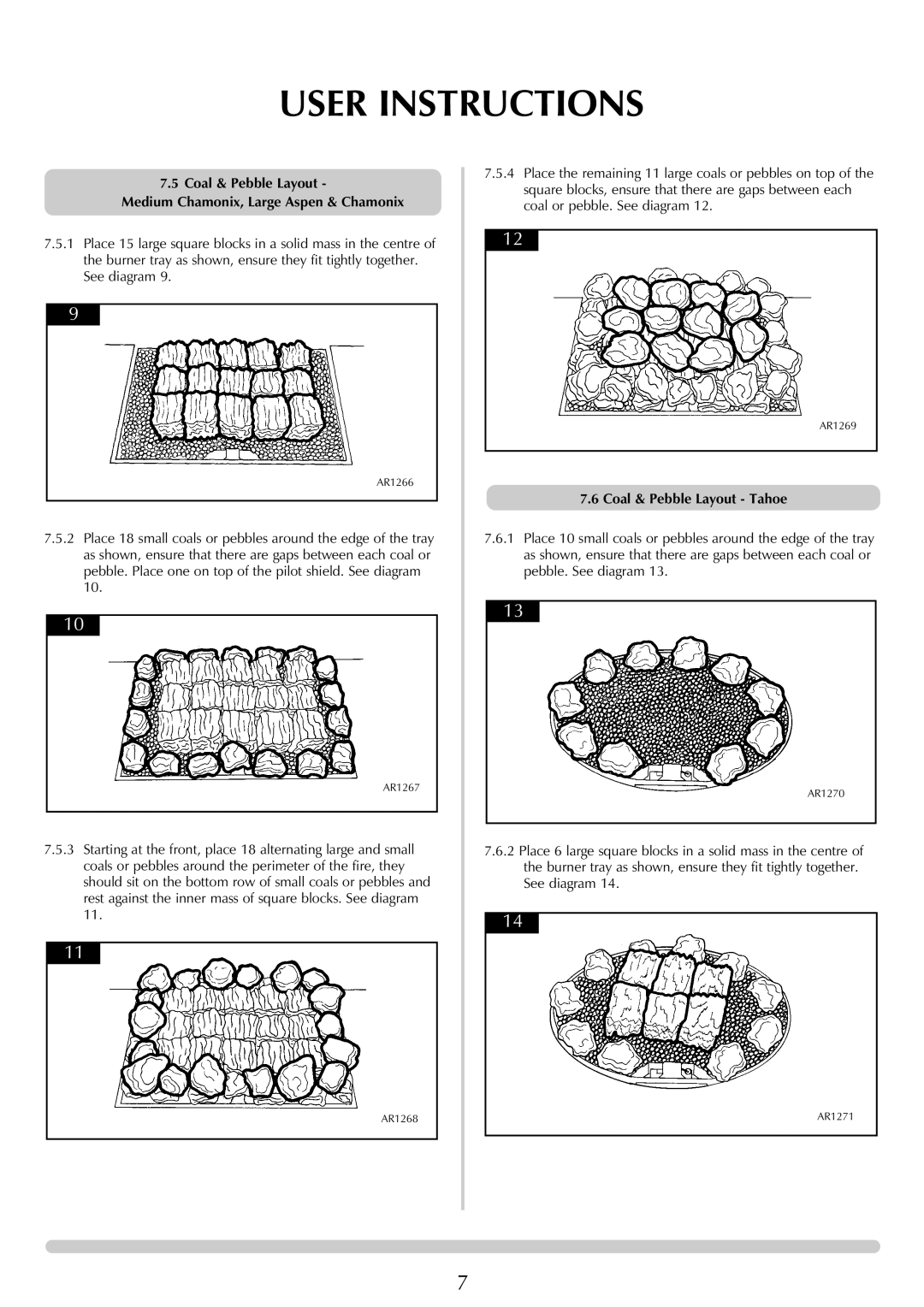 Stovax (P)8135, (P)8143, (P)8119, (P)8127, (P)8136, (P)8144, (P)8120, (P)8128 manual Coal & Pebble Layout Tahoe 