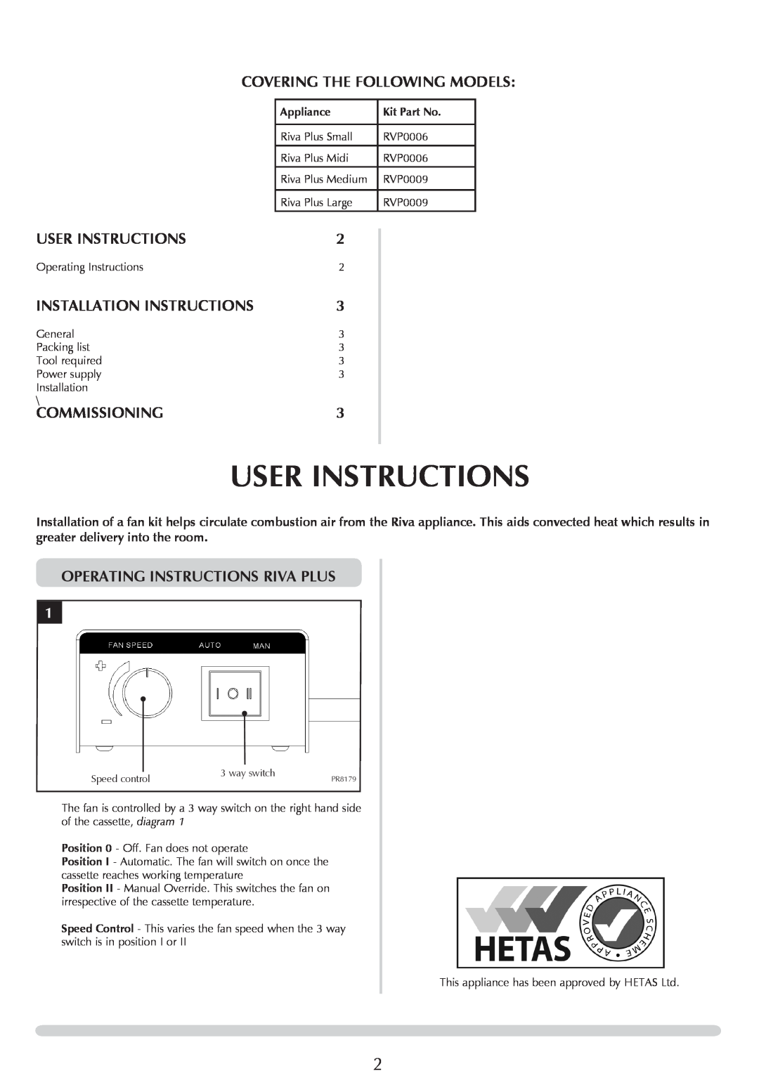 Stovax PM256 manual User Instructions, COVERING THE FOLLOWING Models, Installation Instructions, Commissioning 