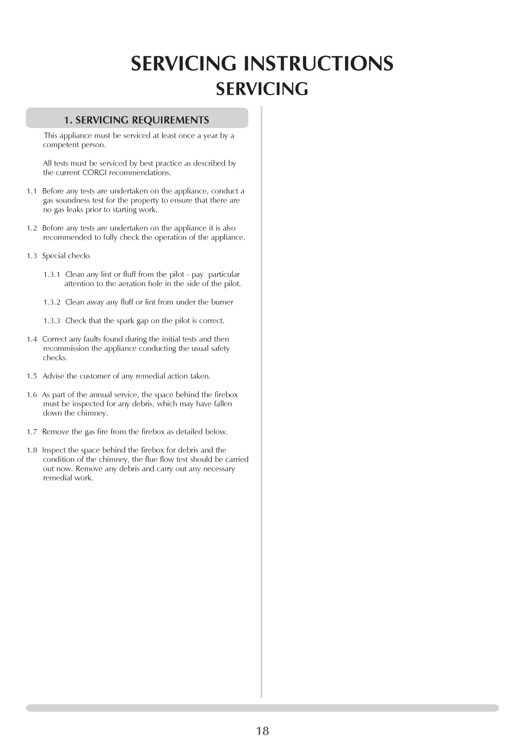 Stovax PR0696 manual Servicing Instructions, Servicing Requirements 