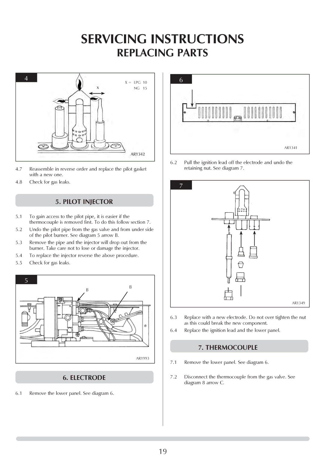 Stovax PR0731 manual Pilot injector, Electrode, Thermocouple 