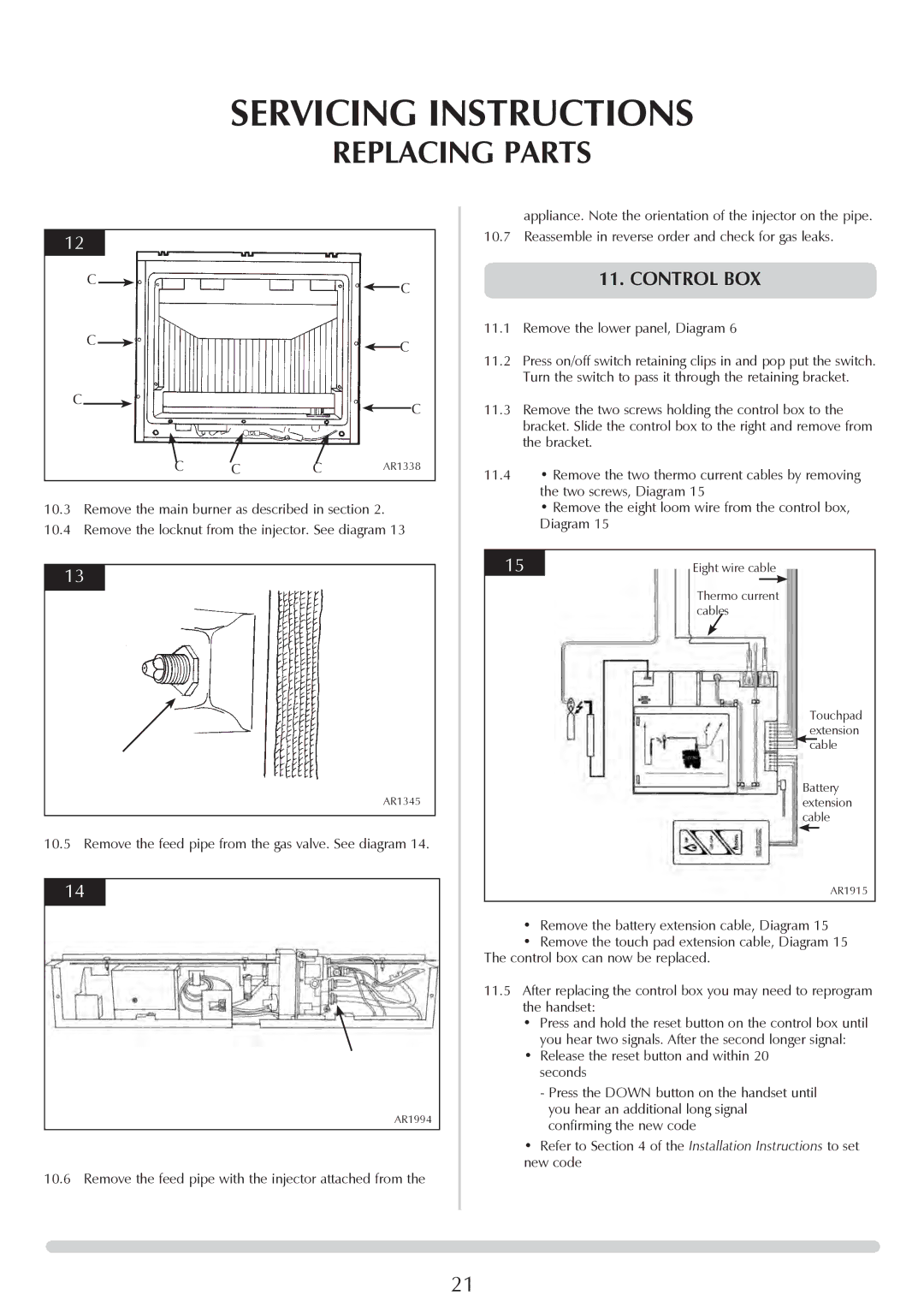 Stovax PR0731 manual Control box 