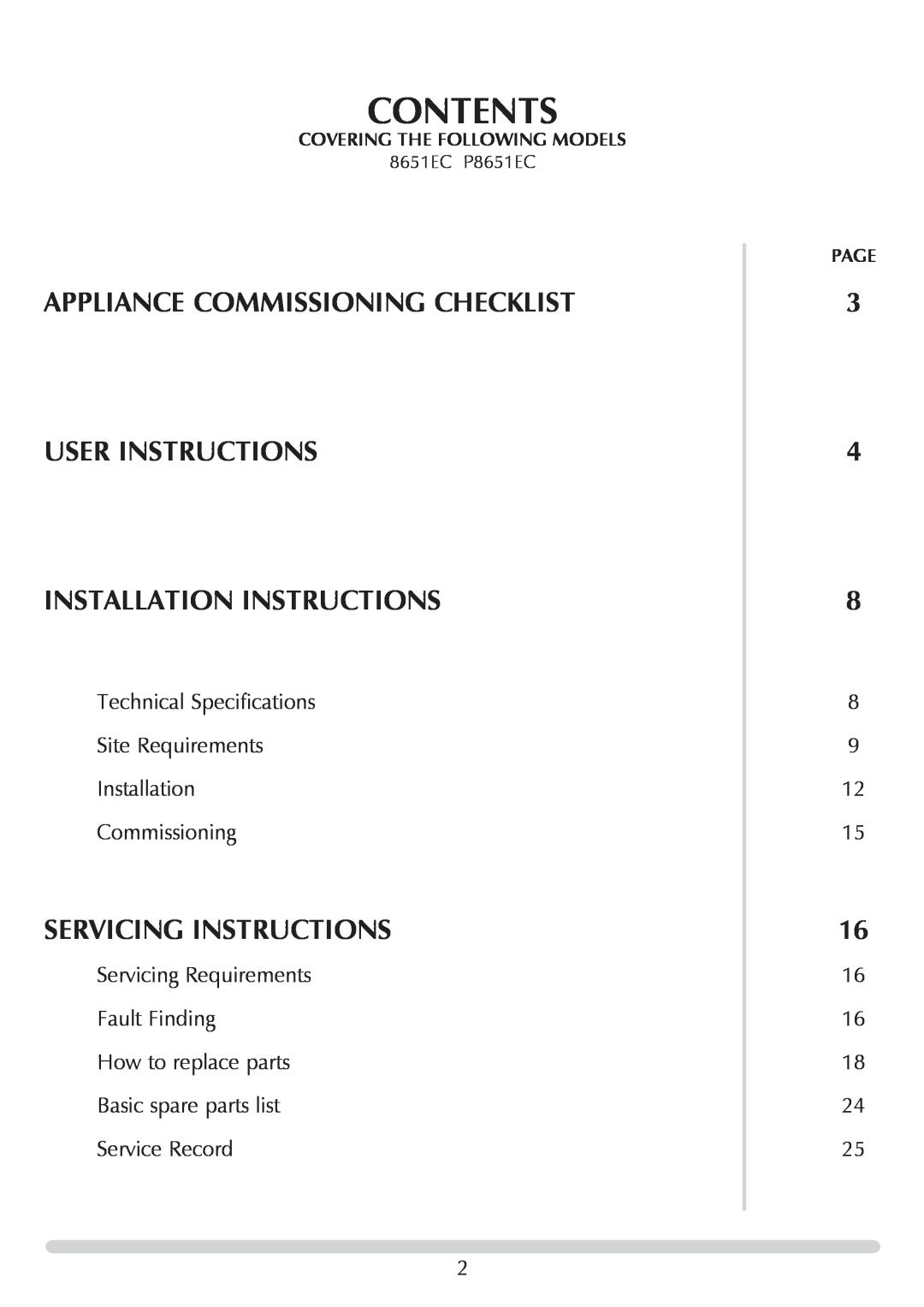 Stovax PR0731 manual Contents, Appliance commissioning checklist, user instructions instaLlation Instructions, 3 4 