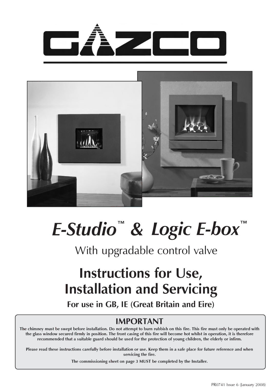 Stovax PR0741 manual Studio& Logic E-box 