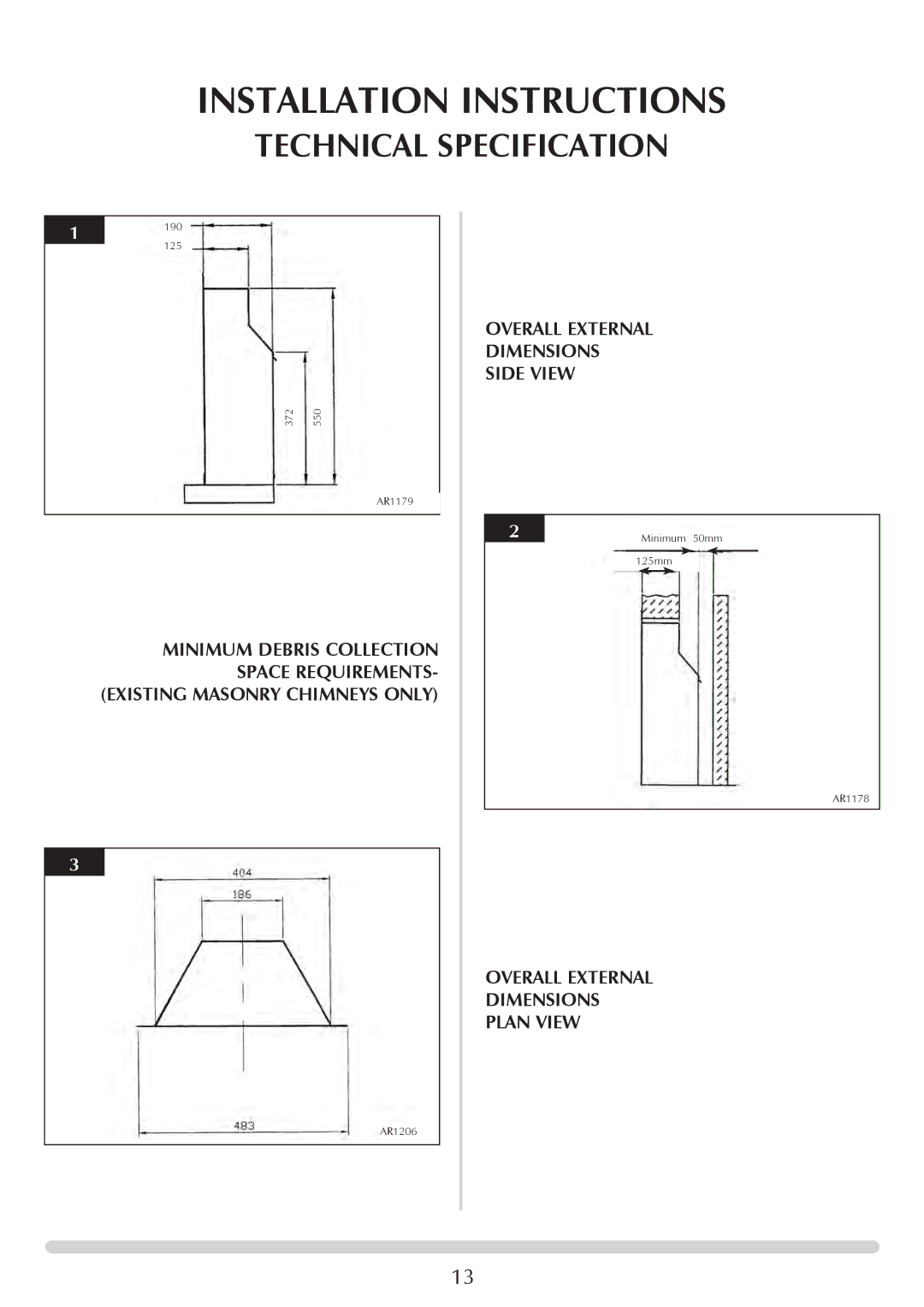 Stovax PR0741 manual Overall External Dimensions Plan View 