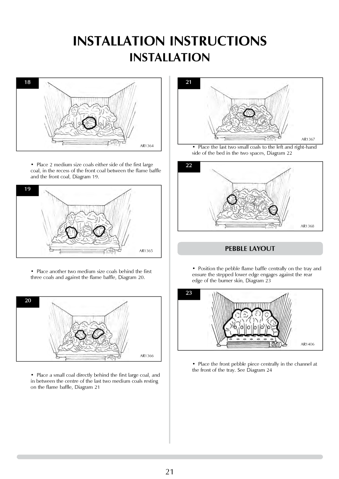 Stovax PR0776 manual Pebble Layout 