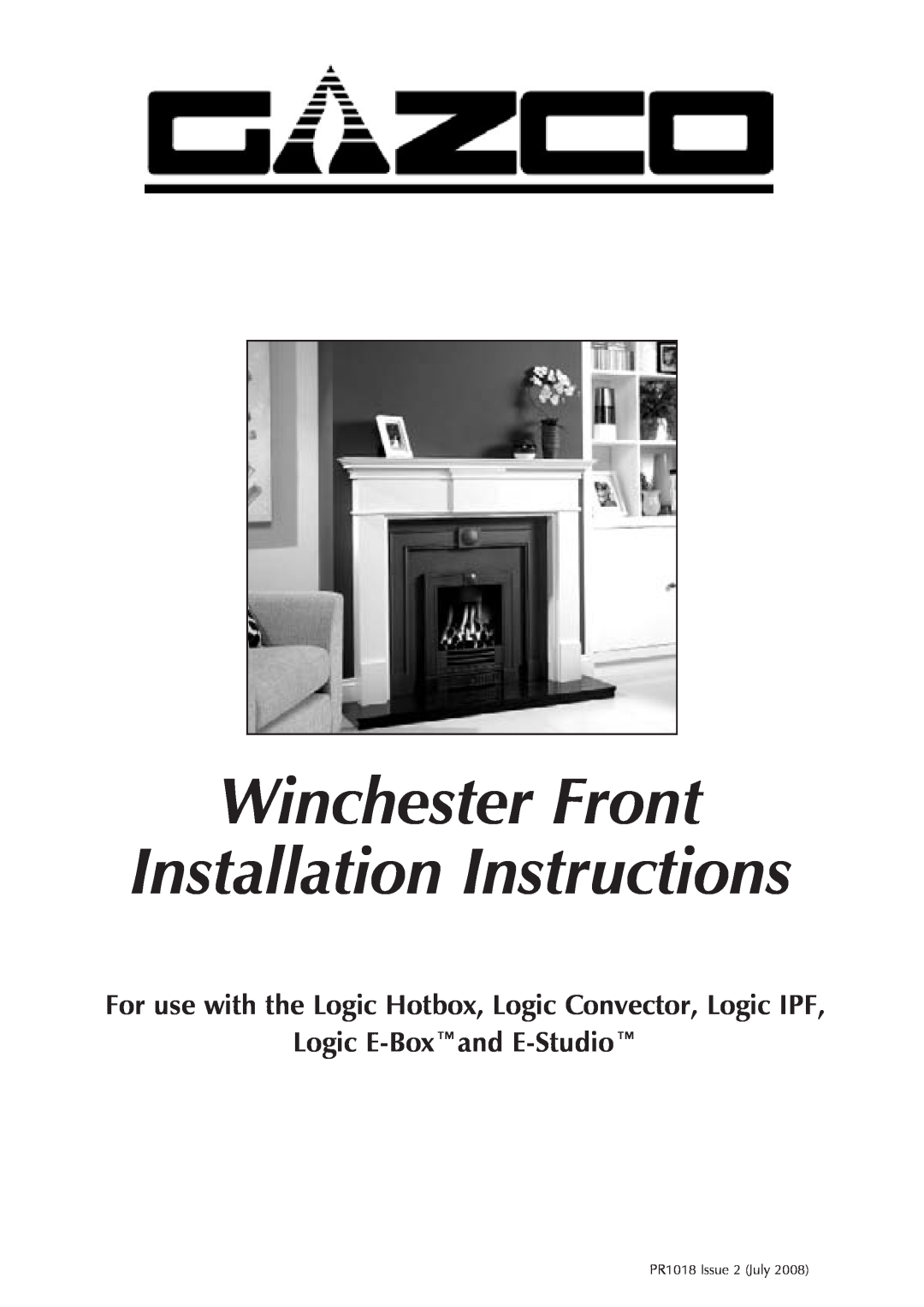 Stovax PR1018 installation instructions Winchester Front Installation Instructions, Logic E-Boxand E-Studio 