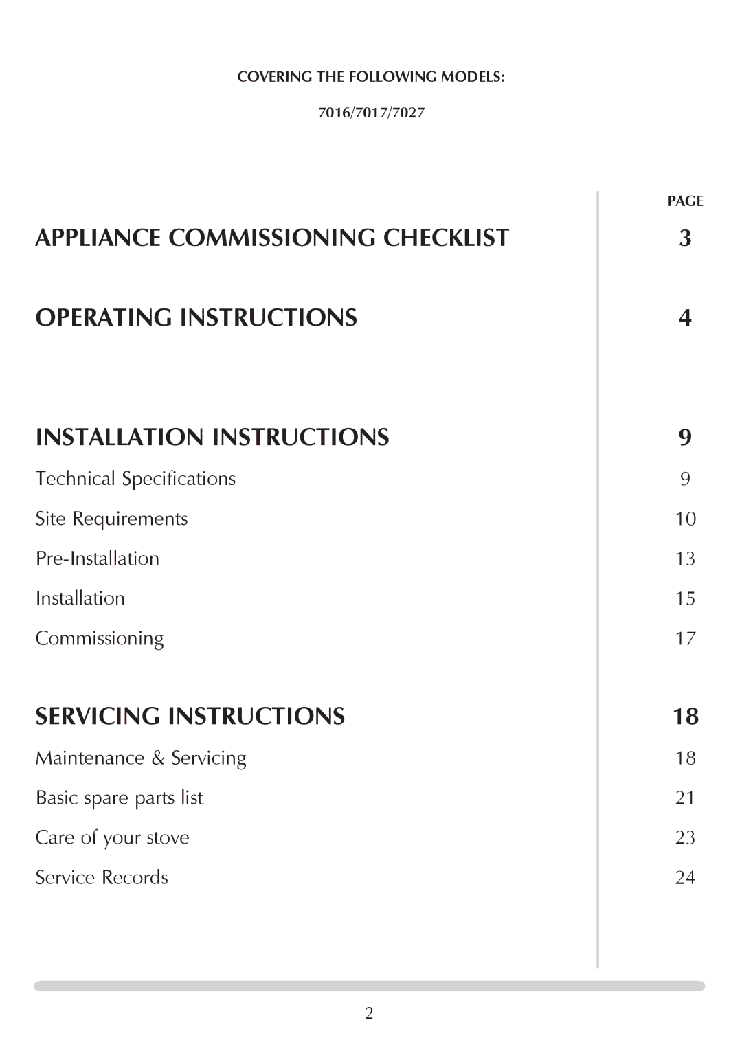 Stovax sheraton free standing stove manual Covering the Following MODELs 7016/7017/7027 