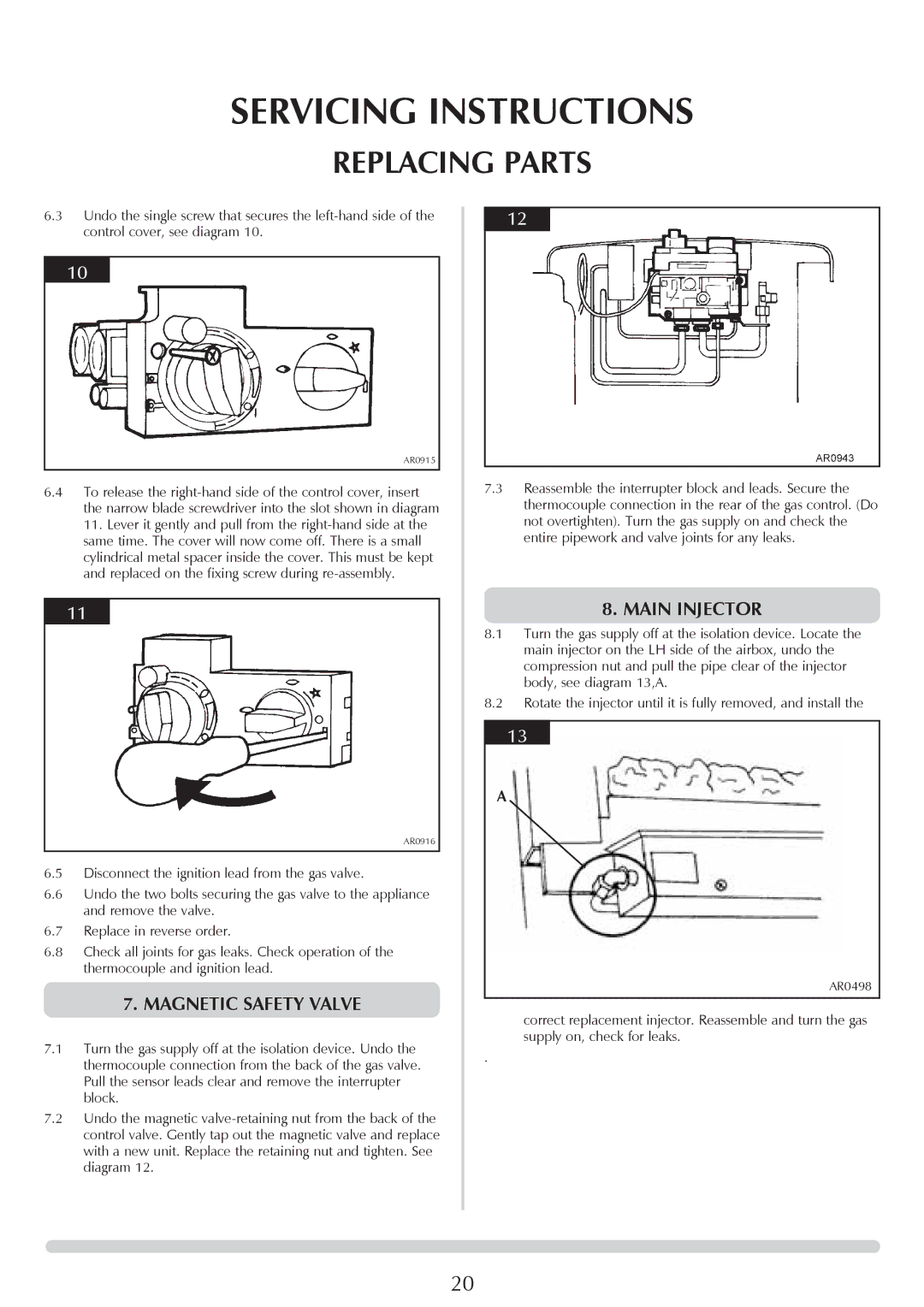 Stovax AR0367, Steel Manhattan AR0365, AR0366, AR0887, AR0369, AR0368 manual Magnetic Safety Valve, Main Injector 