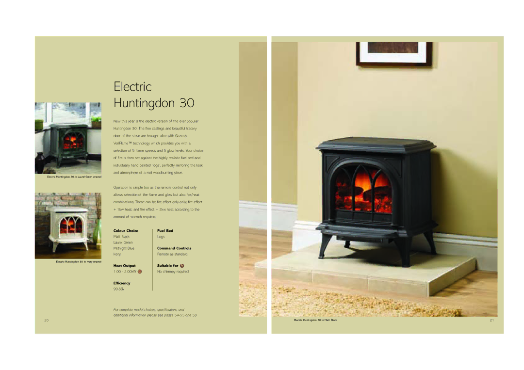 Stovax (STO0708) brochure Electric Huntingdon, Colour Choice 