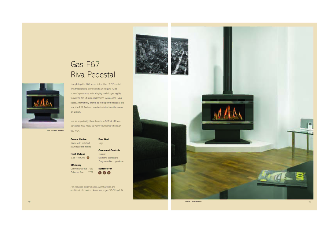 Stovax (STO0708) brochure Gas F67 Riva Pedestal 